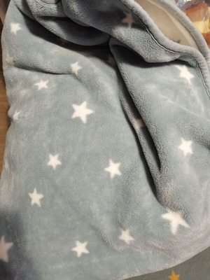 Nef Nef baby blanket used, reversible grey white 100x140