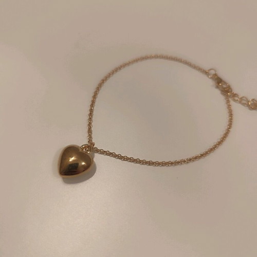 Bracelet with 3D heart gold new