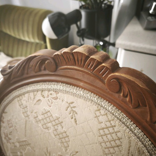 Living room chairs used, set of 3, fabric needs care