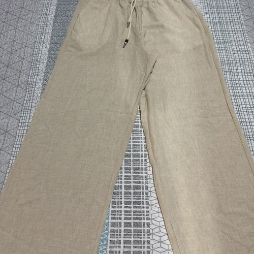 Men's Beige Summer Pants XL New, Airy Old Money Style