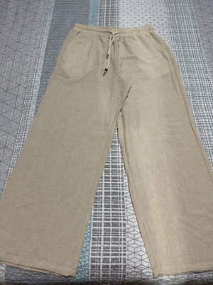 Men's Beige Summer Pants XL New, Airy Old Money Style