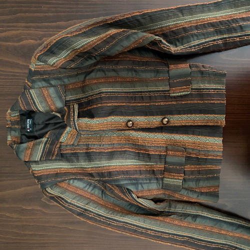 Absolute women's striped jacket like new, brown and orange, size 3
