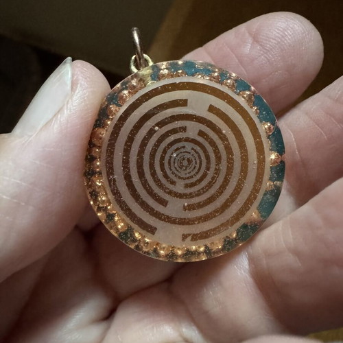 Orgonite pendant with copper, resin and turquoise stone like new