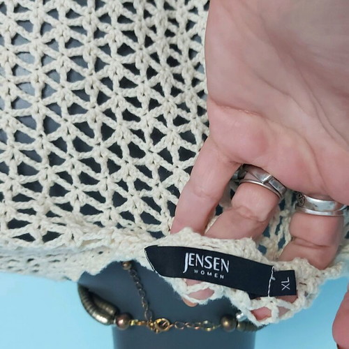 Jensen lace poncho tunic used like new, vintage cotton, XL-3XL