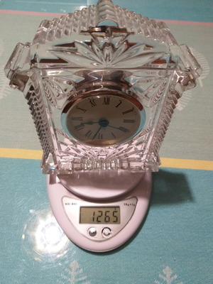 Crystal table clock used, analog display