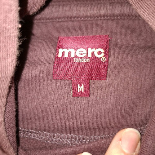 Merc London hoodie size M like new, brown with red logo