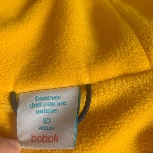 Boboli waterproof jacket with yellow fleece lining, like new, blue, size 140 cm