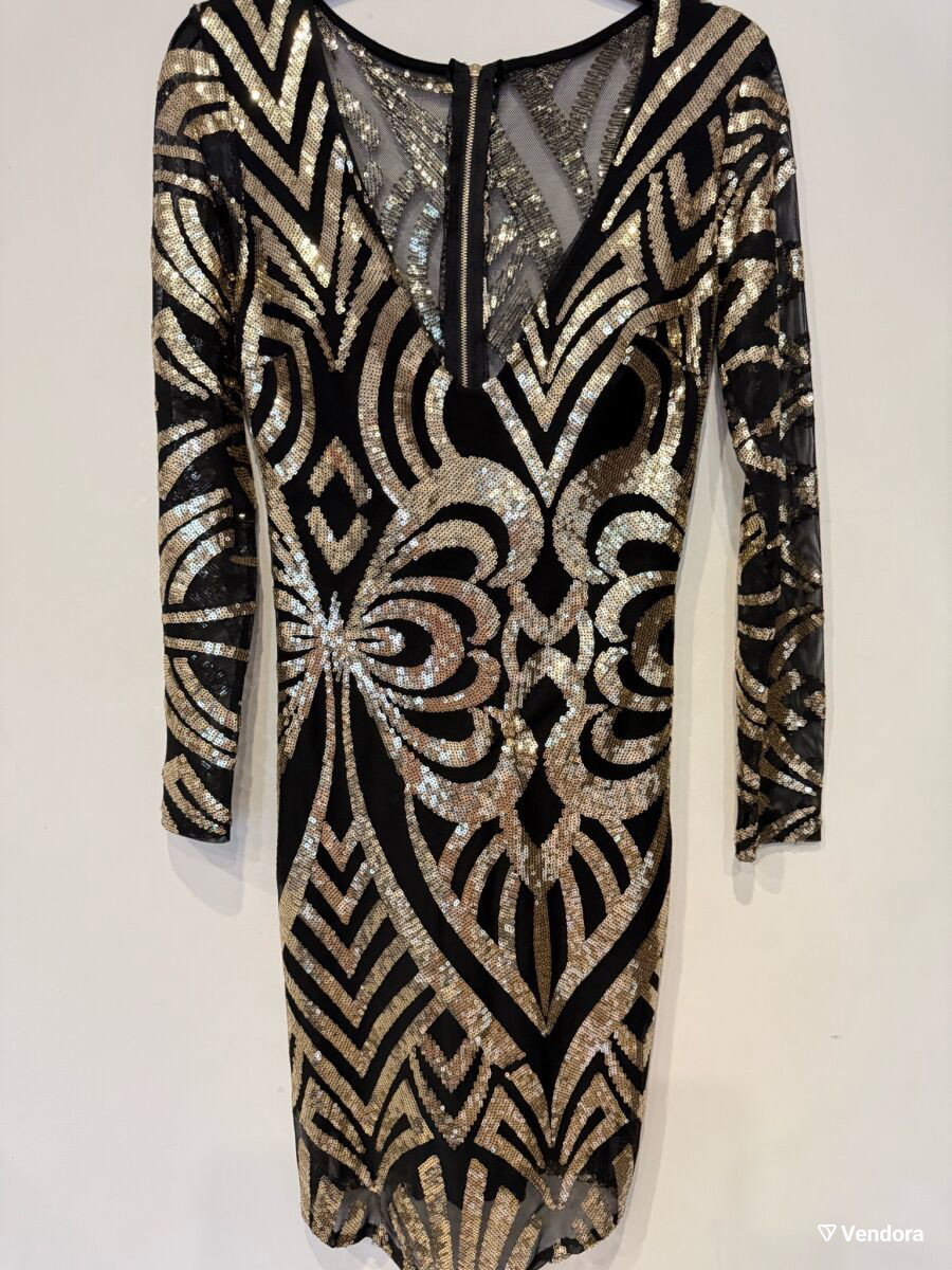 Evening dress new, black with gold details -  30,00 - Vendora.cy