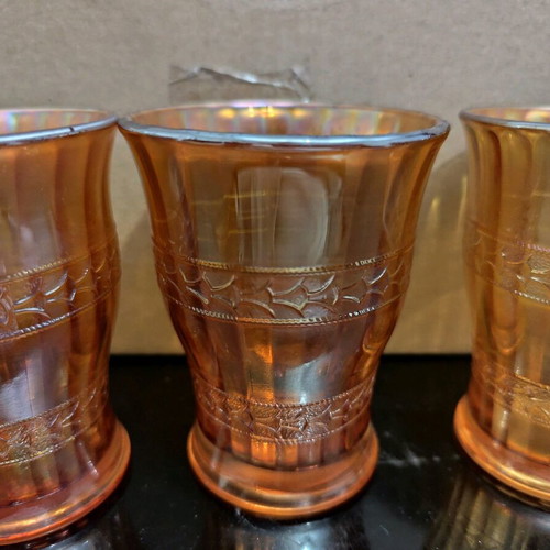 Vintage glasses like new, set of 6, honey color