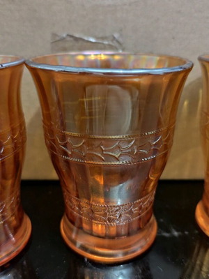 Vintage glasses like new, set of 6, honey color