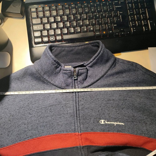 Champion Men's Full-Zip Jacket XL Gray-Blue Used