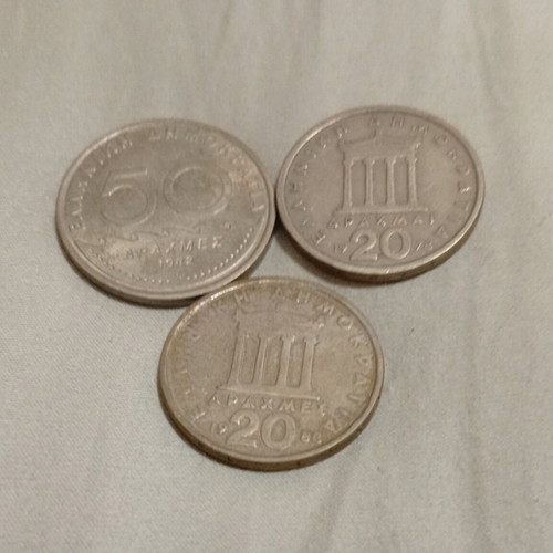 Coins of Greece and Cyprus used, pack of 22 pieces