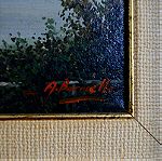  Πίνακας ζωγραφικής, ελαιογραφία σε καμβά με φόντο τον Βεζούβιο στην Νάπολη-Ιταλία