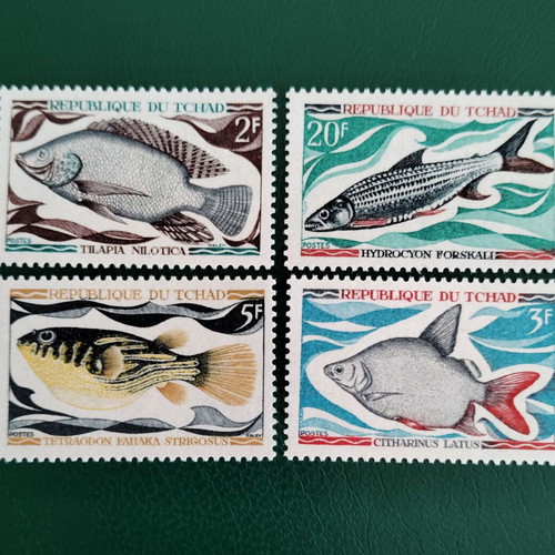 Chad unsealed fish series new stamps