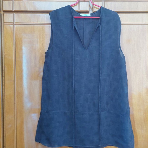 Anna Riska Brown Sheer Sleeveless Blouse Size M Like New