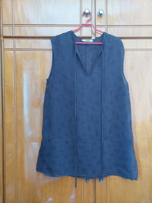 Anna Riska Brown Sheer Sleeveless Blouse Size M Like New