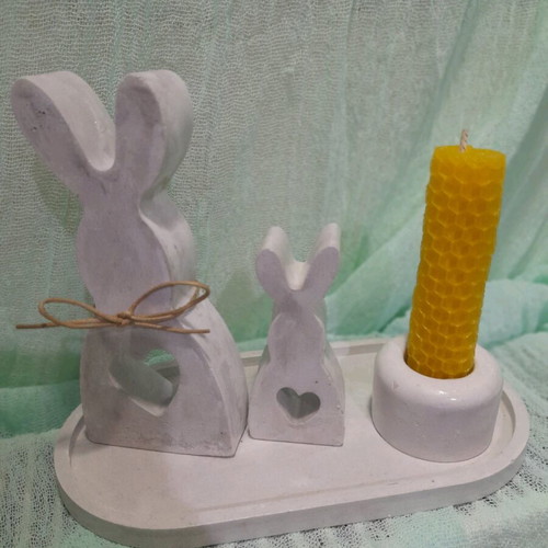 Plaster decorative items and handmade candle holder new