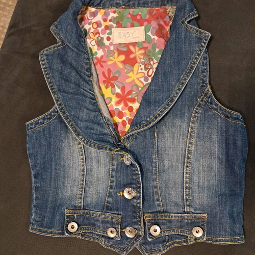 Exsy Jeans denim vest like new with back design