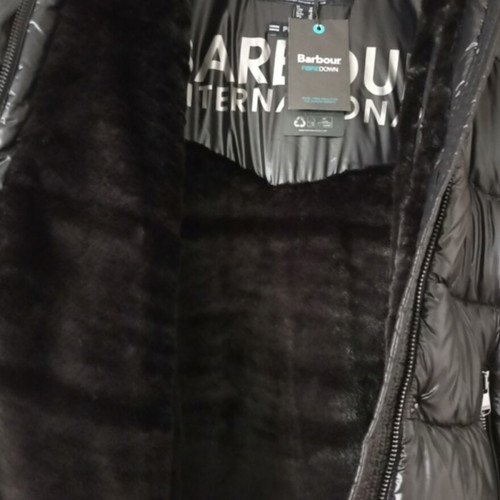 Barbour Platinum Mercury long puffer coat new, size 12, black