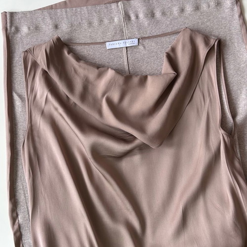Fabiana Filippi silky dress, beige, size L
