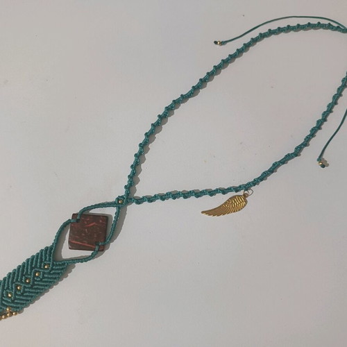 Handmade macrame necklace multicolored new