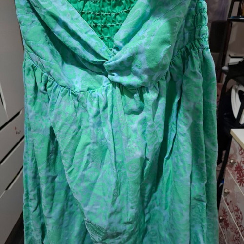Strapless dress like new, blue and green, size S