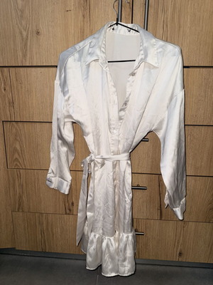 Zara silk dress like new, white, size S
