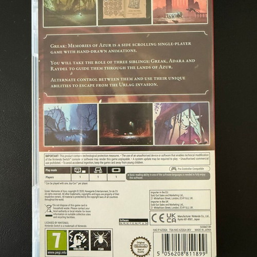 Greak Memories of Azur Nintendo Switch like new