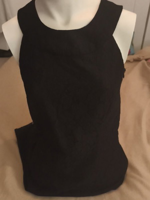 Vintage black lace dress like new with crisscross back