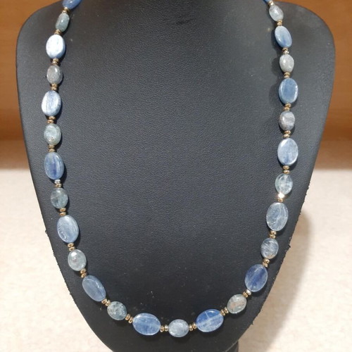 Necklace with kyanite and hematite in 925 silver new