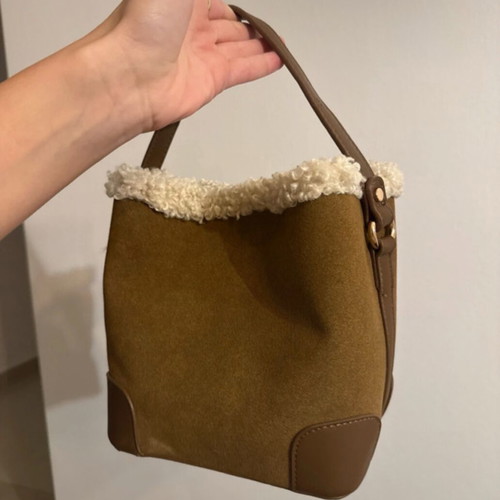 Suede brown handbag new