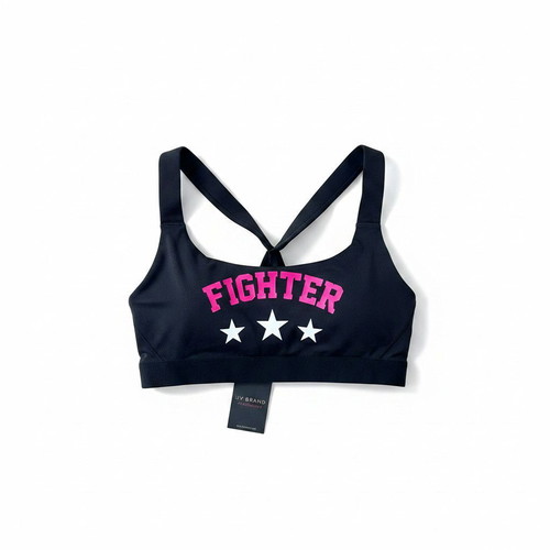 My Brand Black Fighter Sports Bra Size L New