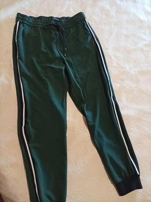 Zara Trafaluc women's jogger pants like new, dark green with side stripes