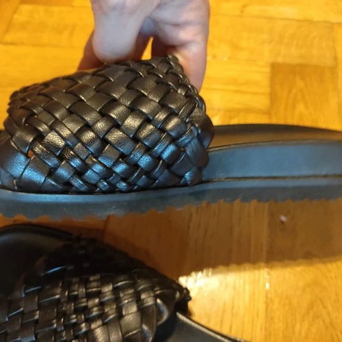 Eva Minge black leather sandals size 38 new