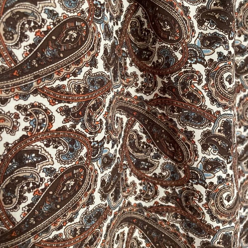 Midi skirt with paisley pattern, brown, used, size L