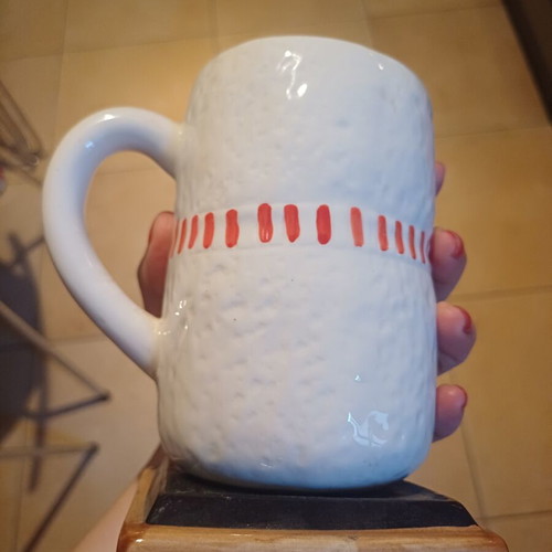 Vintage Christmas Mug 3D Snowman "Let's Hit The Slopes" Bay Island