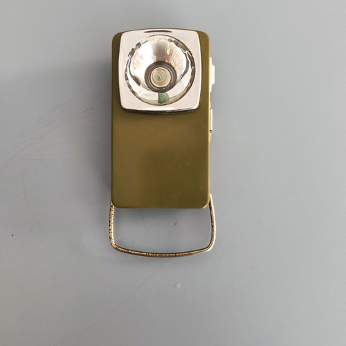 Vintage Metal Pocket Flashlight used, military style, retro collectible