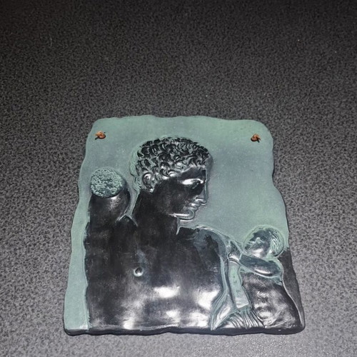 Ceramic relief plaque Hermes of Praxiteles vintage museum replica