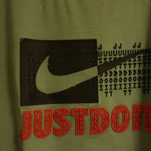 Nike men's t-shirt olive with embossed Just do it logo, new, XXL