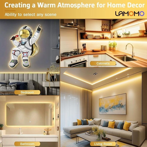 Lamomo COB LED strip 2m warm white with remote