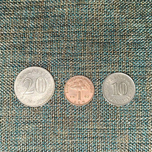 Malaysia coin collection used, 3 different coins
