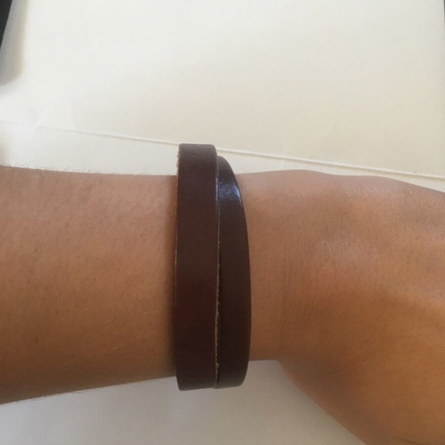 Leather brown double bracelet like new