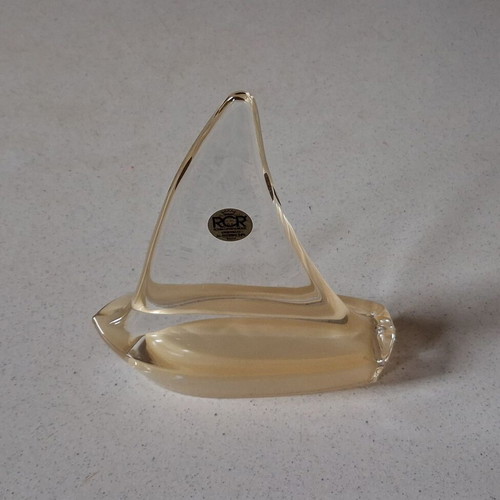 Crystal sailboat RCR like new, Made in Italy