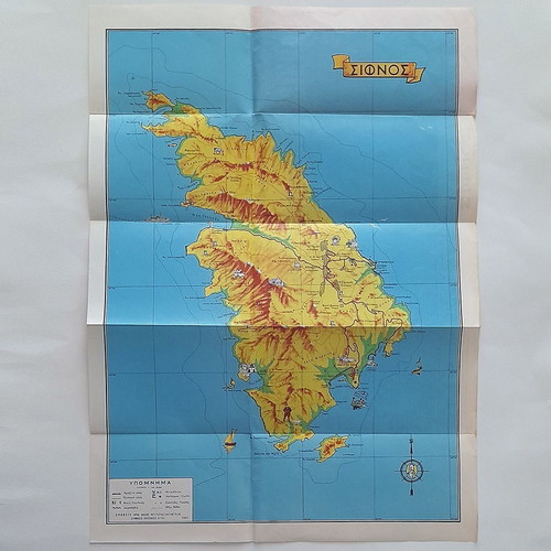 Sifnos map used 1:45000, old