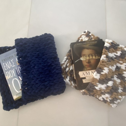 Handmade knitted book cover like new