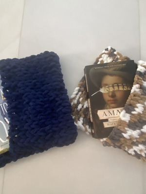 Handmade knitted book cover like new