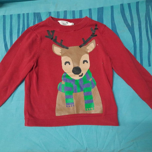 H&M kids sweater like new, red, size 98-104 cm