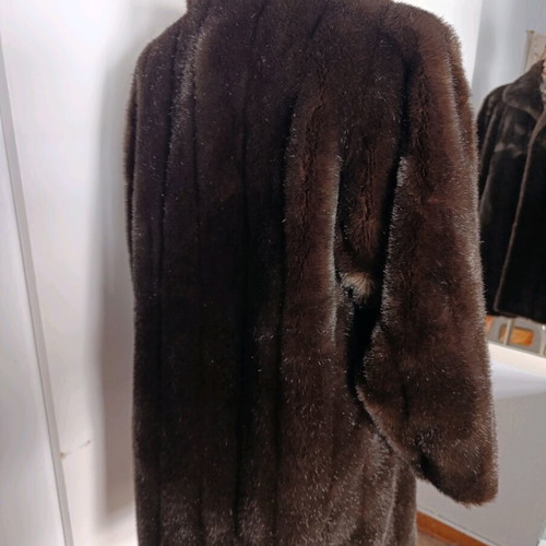 Eco-friendly women's fur coat like new, brown, size XL