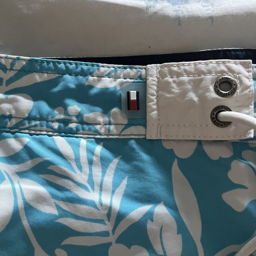 Tommy Hilfiger men's swim shorts like new, size M, white and turquoise