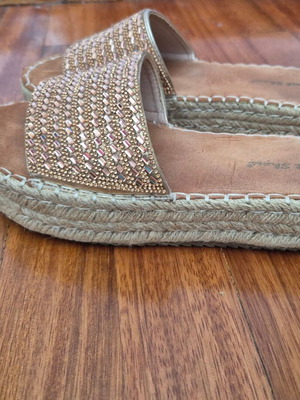 Flat gold sandals slightly used